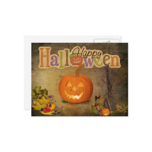 Carte Postale Jack-o-Lantern Halloween heureux