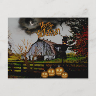 Carte Postale *~* Jack-o-Lanterns - Scarecrow HALLOWEEN