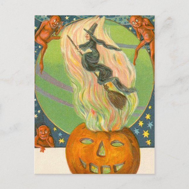 Carte Postale Jack O'Lantern Citrouille sorcier démon (Devant)