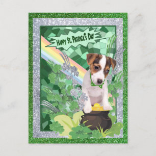 Carte Postale Jack Russell Chiot Numéro 1 Bon Jour de la Saint P