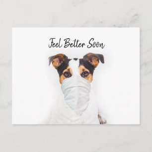 Carte Postale Jack Russell en bandana masqué prends soin de toi