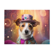 Jack Russell en costume coloré