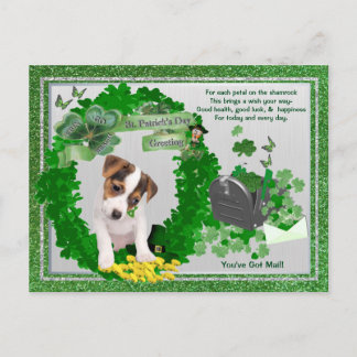 Carte Postale Jack Russell New Pup 1 St Patty’s You’have Mail