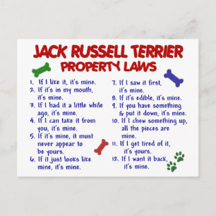 Carte Postale JACK RUSSELL TERRIER Lois sur la propriété 2