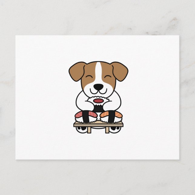 Carte Postale Jack Russell Terrier Sushi Lover (Devant)