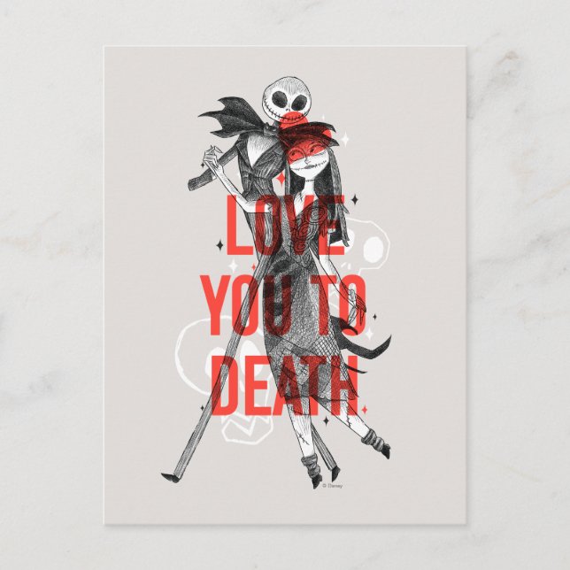 Carte Postale Jack & Sally - Typographie de Love You To Death (Devant)