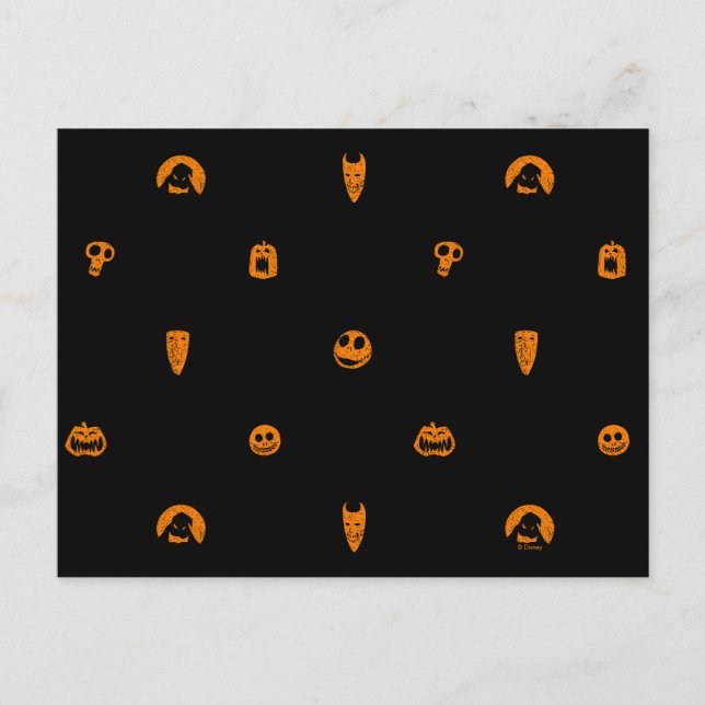Carte Postale Jack Skellington Black & Orange Polka Dot Pattern (Devant)
