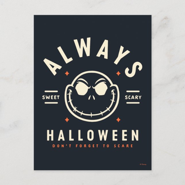 Carte Postale Jack Skellington - Toujours Halloween (Devant)