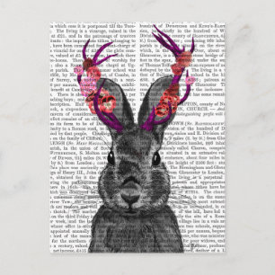 Carte Postale Jackalope avec Antlers roses
