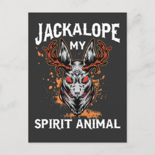 Carte Postale Jackalope Spirit Animal Jackrabbit Antelope Horns