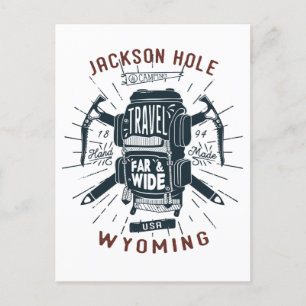Carte Postale Jackson Hole Wyoming Sac À Dos Gear Retro Travel