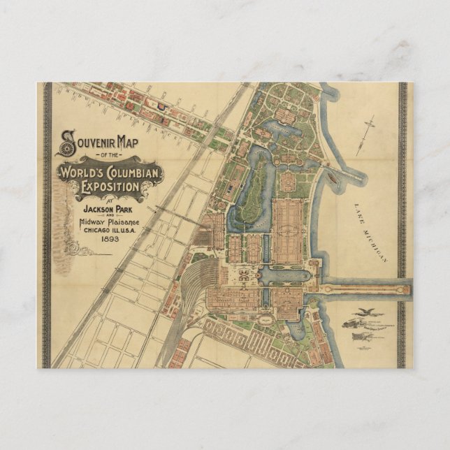 Carte Postale Jackson Park & Midway Plaisance, Chicago, Illinois (Devant)