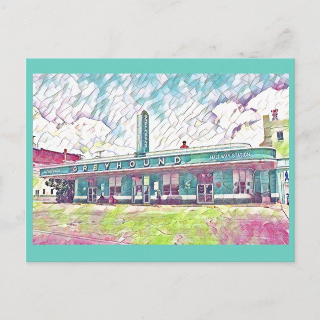 Carte Postale Jackson, TN Greyhound Tableau de la gare routière  (Devant)