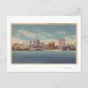 Carte Postale Jacksonville, FL - Vue de l'eau avant et Skyline