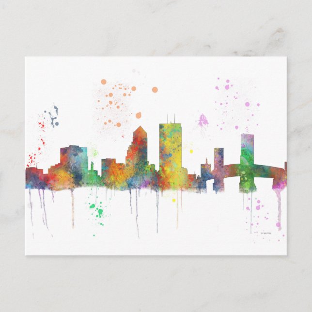 CARTE POSTALE JACKSONVILLE, FLORIDA SKYLINE (Devant)