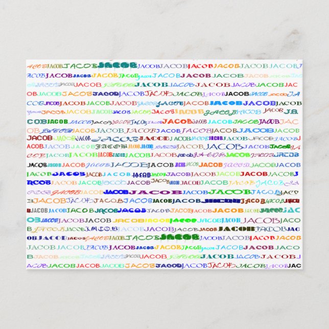 Carte postale Jacob Text Design II (Devant)