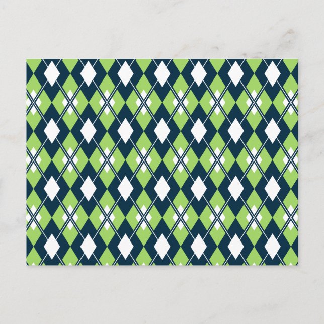 Carte postale Jacquard Preppy vert (Devant)