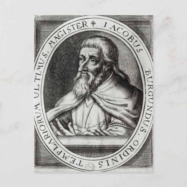 Carte Postale Jacques de Molay Maître des Templiers de Chevalier (Devant)