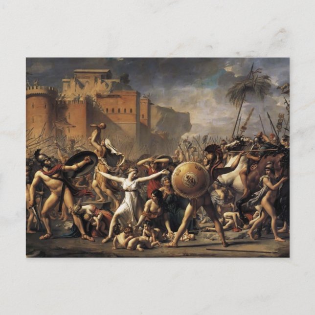 Carte Postale Jacques-Louis David - Les Sabines (Devant)