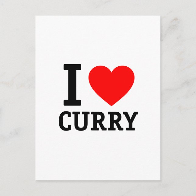 Carte Postale J'adore Curry (Devant)