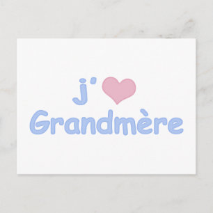 Carte Postale J'adore Grand-mère