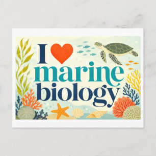 Carte Postale "J'adore la biologie marine"