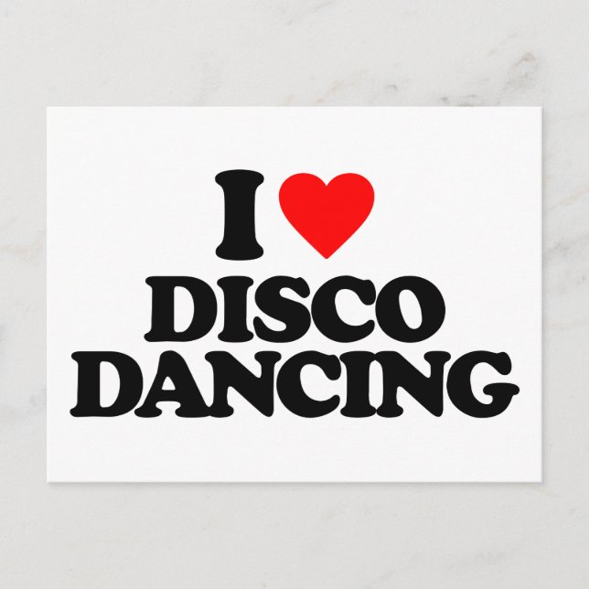 CARTE POSTALE J'ADORE LA DANSE DE DISCO (Devant)
