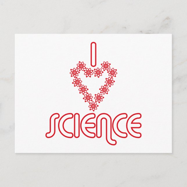 Carte Postale J'adore la science (Devant)
