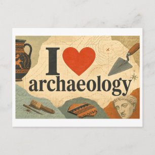 Carte Postale "J'adore l'archéologie"