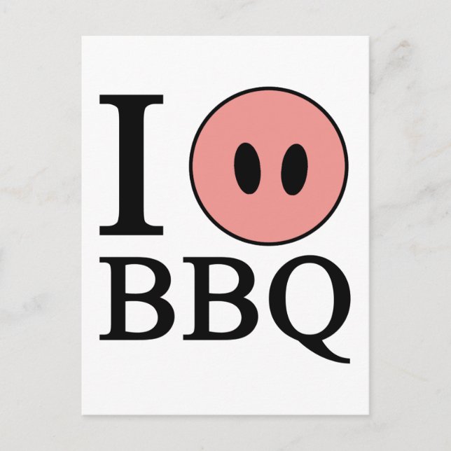 Carte Postale J'adore le barbecue (Devant)