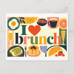 Carte Postale "J'adore le brunch"