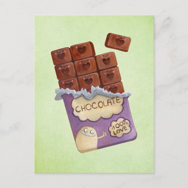 Carte Postale J'adore le chocolat (Devant)
