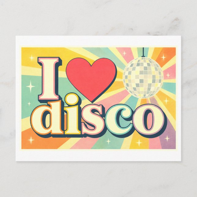 Carte Postale "J'adore le disco" (Devant)