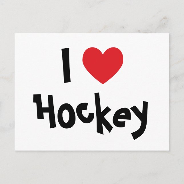 Carte Postale J'adore le hockey (Devant)