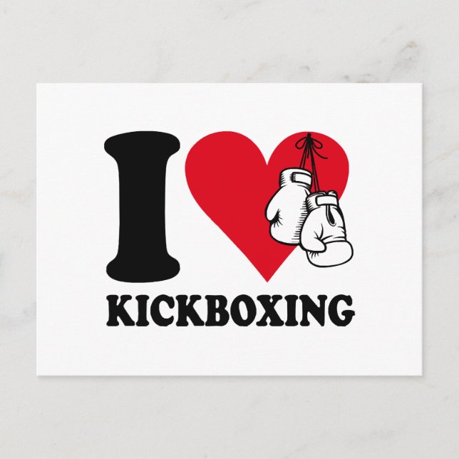 Carte Postale J'adore le kickboxing (Devant)