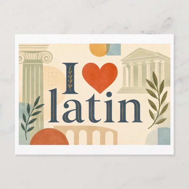 Carte Postale "J'adore le latin" (Devant)