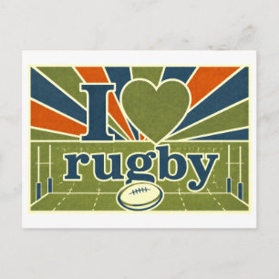 Carte Postale "J'adore le rugby"