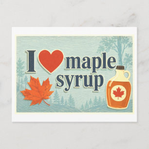 Carte Postale "J'adore le sirop d'érable"