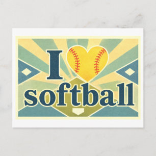 Carte Postale "J'adore le softball"
