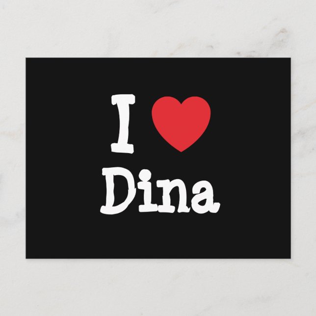Carte Postale J'adore le T-Shirt cœur Dina (Devant)
