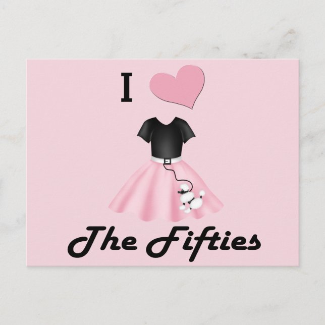 Carte Postale J'adore les années 50 (Devant)