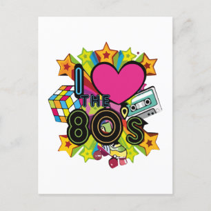 Carte Postale j'adore les années 80