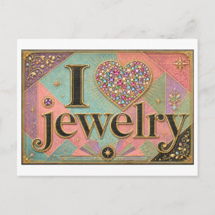 Carte Postale "J'adore les Bijoux"