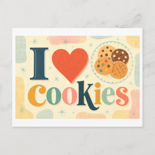 Carte Postale "J'adore les biscuits"