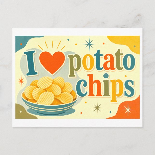 Carte Postale "J'adore les chips" (Devant)