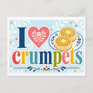 Carte Postale "J'adore les crumpets"