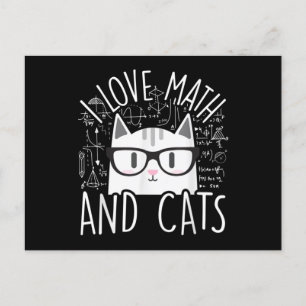 Carte Postale J'adore Les Maths Et Les Chats Mignon Chat Chaton