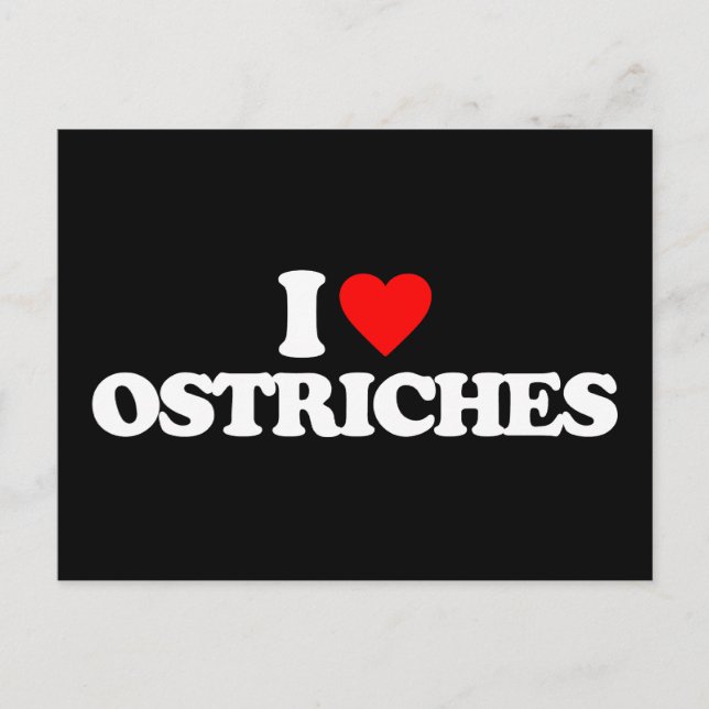 CARTE POSTALE J'ADORE LES OSTRICHES (Devant)