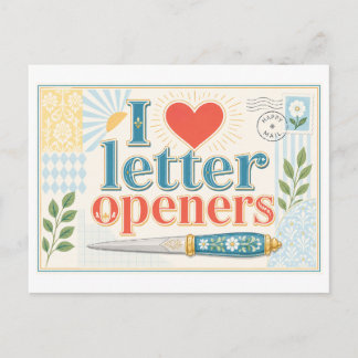 Carte Postale "J'adore les ouvre-lettres"