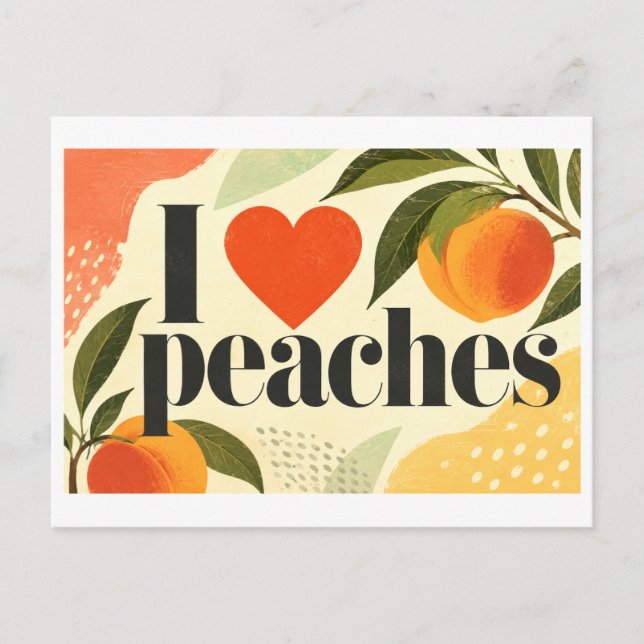Carte Postale "J'adore les pêches" (Devant)